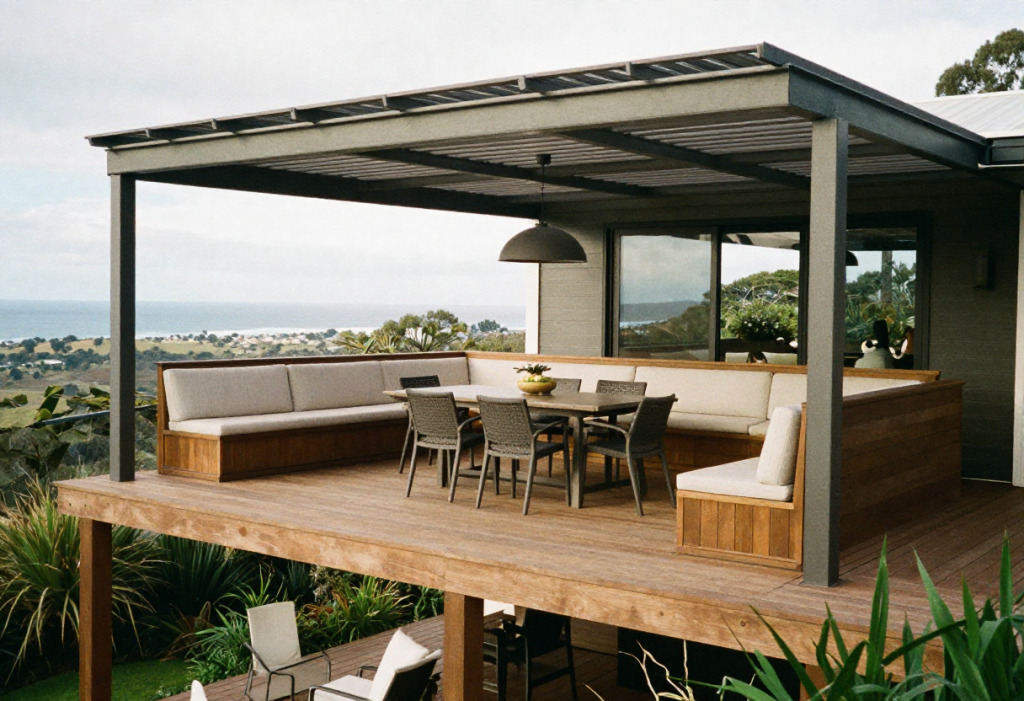 Upper deck level of Multi-level Decks outdoor living space 