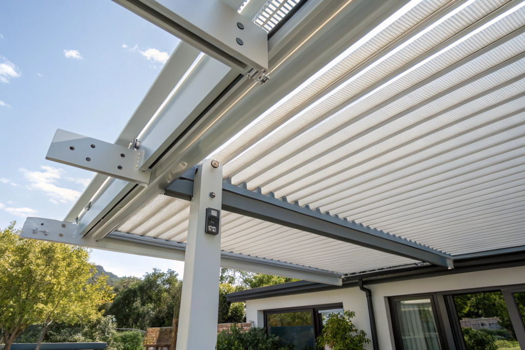 close-up-view-of-retractable-louvred-roof-pergola-